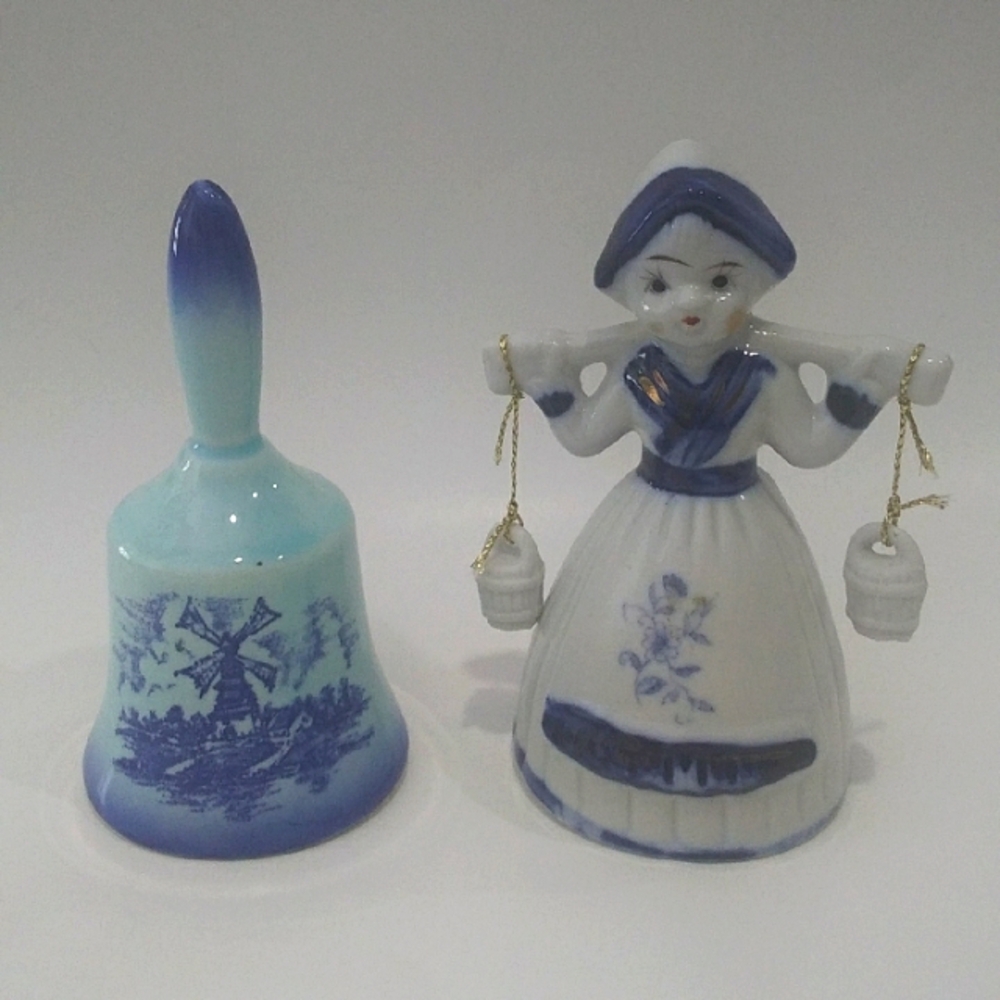 Set Of 2 Vintage Dutch Themed Bells